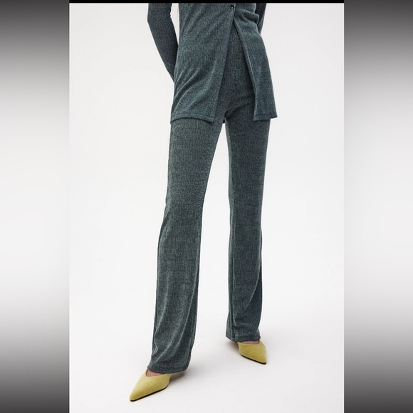 Extra Long Rib Knit Pants - Picture 3 of 7